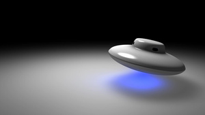 3d模型概念动画外星飞船路过和着陆14秒视频