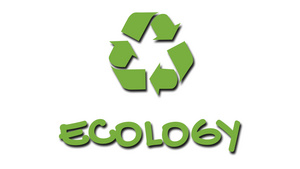 带有绿色口号的动态回收利用标志生态15秒视频