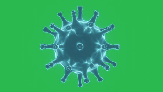 3d模型病毒在绿屏背景上移动视频