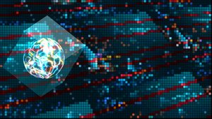 立方体量子计算机数据未来技术数字彩色聚光灯全息过程20秒视频