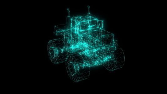 卡车电线框架模型动画3D视频