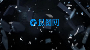 震撼打破冰面logo展示片头会声会影X10模版7秒视频