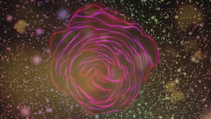 光粒发光的黑暗背景上的射线玫瑰影集18秒视频