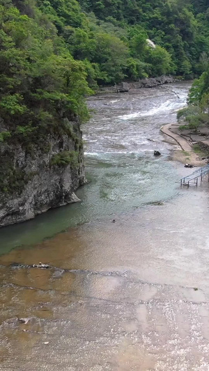 5A景区福建白水洋百米冲浪滑道视频旅游景点56秒视频