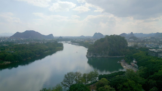 自然风景4k水库航拍视频