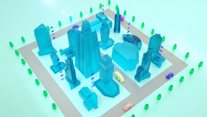 简洁城市区域城市建筑划分12秒视频