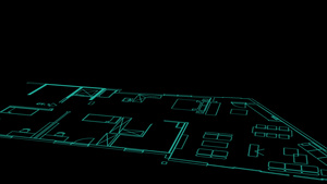 城市蓝图房屋计划线框架模型21秒视频