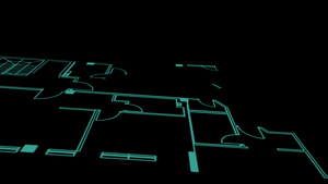 抽象建筑结构背景计划蓝图和建筑物的电线框架模型21秒视频