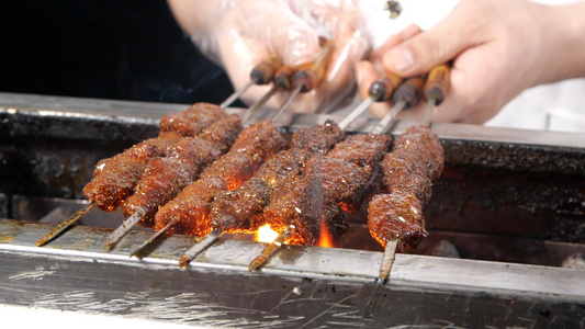 烧烤羊肉串升格视频视频