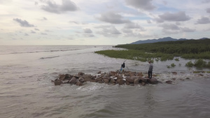 沿海的渔民鱼19秒视频