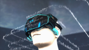 虚拟现实头盔3d动画14秒视频