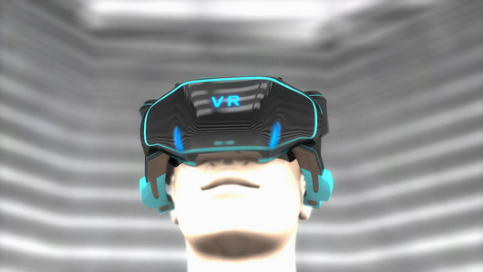 虚拟现实头盔动画视频