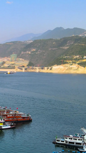 长江巫山巫峡港口码头航拍合集重庆巫山视频
