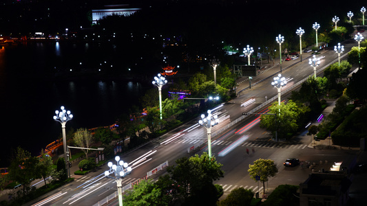 4K延时拍摄夜晚城市车流 视频