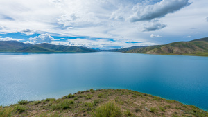 8K西藏羊湖延时15秒视频