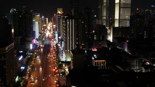 湖南长沙城市夜景航拍视频