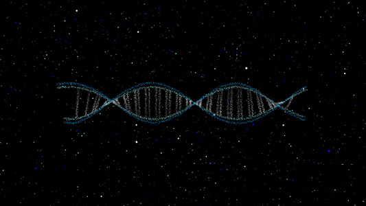 dna结构科学生物技术动画3d旋转和蓝色白色微粒细胞视频