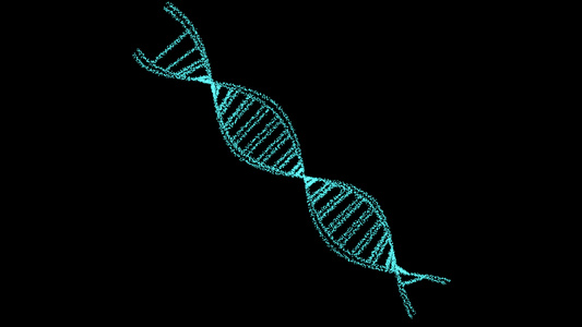 dna数字结构科学生物技术动画3d在黑屏上旋转视频