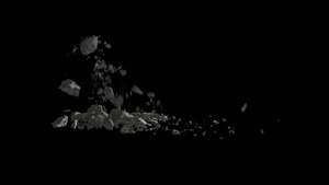 石头块破碎碎片视频素材（含透明通道）2秒视频