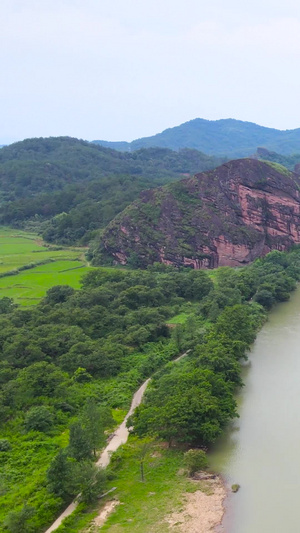 5A风景区龙虎山木筏竹筏游览高空航拍中国丹霞81秒视频