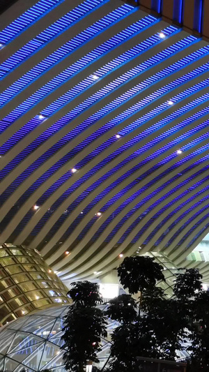 深圳北站东广场的夜晚高铁站15秒视频