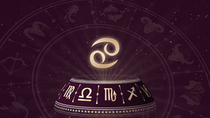 zodiac标志癌症和星座轮21秒视频