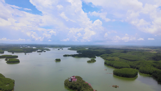 北海星岛湖景区航拍素材合集视频