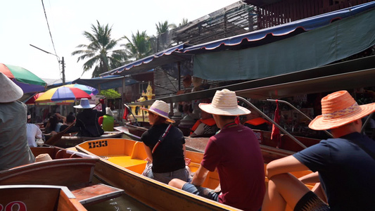 泰国水上市场实景拍摄素材视频
