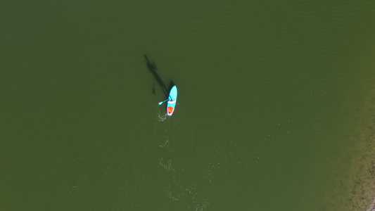 在Portugal的Alentejo大坝湖水库上在视频