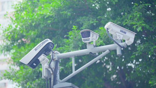 4k实拍城市交通探头监控安防设备视频