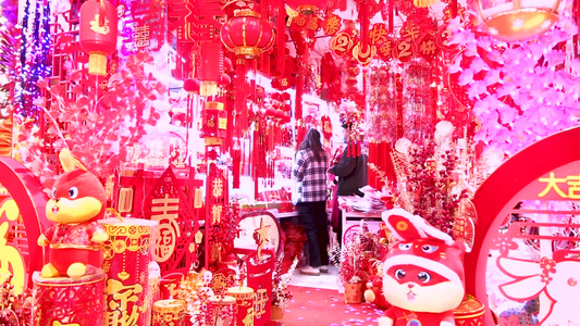 新年贴福 日历 红包灯笼 新春氛围视频