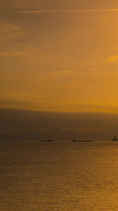 延时浙江玉环大麦屿码头日落夕阳海面素材夕阳延时视频