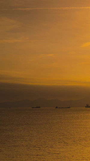 延时浙江玉环大麦屿码头日落夕阳海面素材夕阳延时24秒视频