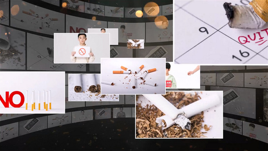 世界无烟日图文宣传展示AE模版视频