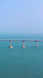 港珠澳大桥跨海大桥建筑航拍珠海段视频