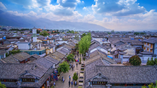 大理古城旅游风景照片合成背景视频视频