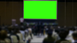 现代会议厅内部的研讨室上挂着绿幕9秒视频