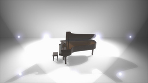 巨型钢琴表演舞台聚光灯11秒视频
