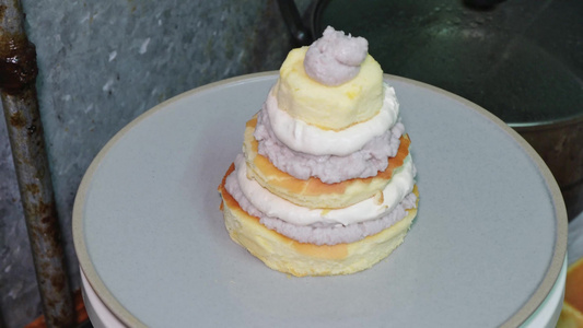 海绵蛋糕制作芋泥夹心蛋糕糕点生日蛋糕视频