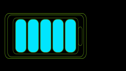 电离锂电池快速充电器和黑屏上的雷雷符号视频