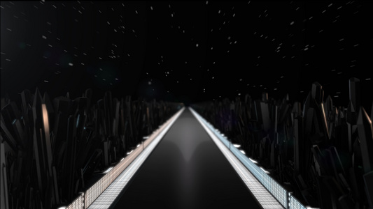 另一个星球上的道路看法跑道星星陨石小行星空间幻想带状视频