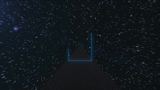霓虹灯框架它发光另一个星球上的道路看法跑道星星陨石视频