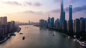 4K航拍上海北外滩76秒视频