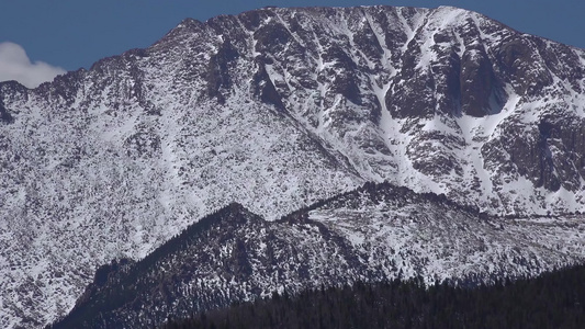 白雪吹在美洲豹的粒子上在我们亚州科罗拉多泉山峰视频