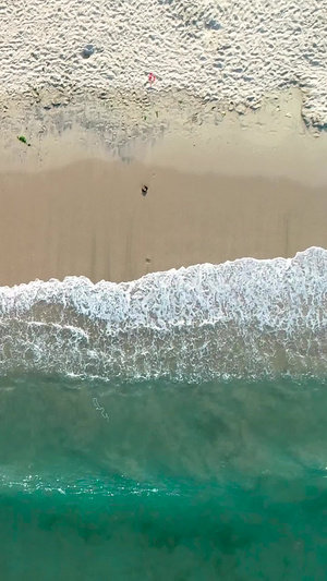 沙滩上的游客航拍旅游度假15秒视频