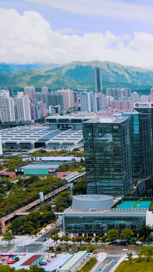 高清航拍深圳时代金融中心建筑群CBD城市交通北上广深64秒视频
