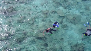 蓝海和浅沙地背景的自然度假度假村海滩假日抽象式无人驾驶10秒视频