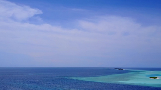 具有清晰环礁湖和白色沙滩背景的外来岛屿海滩野生生物视频