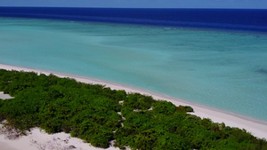 蓝绿色海和白沙背景为例海滩12秒视频