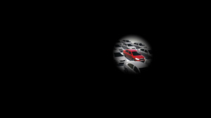 3D动画锁定一辆红色汽车16秒视频